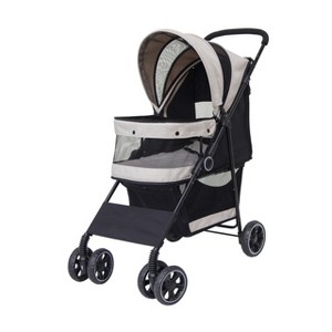 Itopfox 4 Wheel Lightweight Foldable Pet Stroller for Dogs Cats Up to 30lbs, Compact Portable Jogger All Terrain Travel Gear for Medium Small Pets - 1 of 4