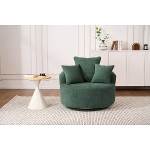 Crochet Yarn Full Sponge Swivel Compression Chair with Pillow, Ergonomic Single-Seat Accent Chair for Home Living or Furniture - 1 of 4