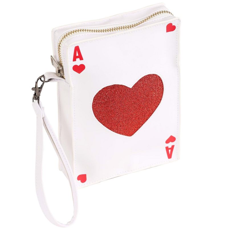 HalloweenCostumes.com  Women  Ace of Hearts Costume Purse, White/Red, 4 of 8