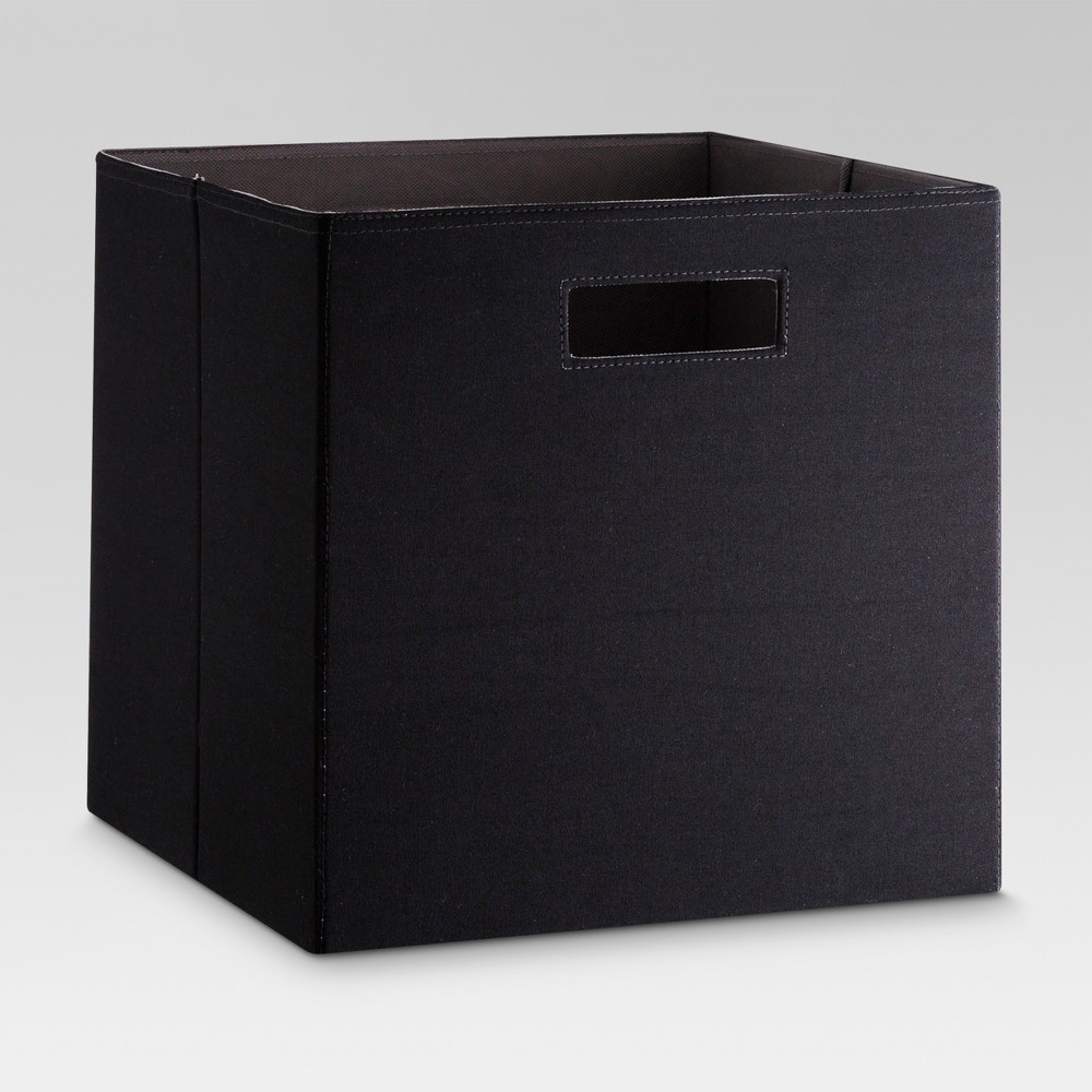 Fabric Cube Storage Bin 13 - Black - Threshold, Ebony