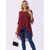 INSPIRE CHIC Women's High Low Hem Scoop Neck Asymmetrical 3/4 Sleeve Summer Top - 4 of 4