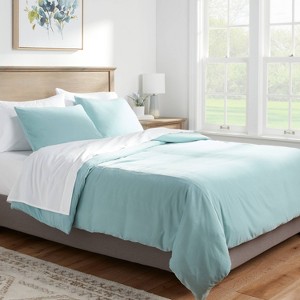 Lustrous Velvet Duvet Cover & Sham Set - Threshold™ - 1 of 4
