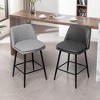 Counter Height Swivel Bar Stools Set of 2, 360¡ã Swivel Upholstered Barstools with Back, Metal Legs, 25.6" Seat Height for Kitchen - 3 of 4