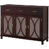 Kings Brand Furniture - 3-Door Sideboard Buffet Server Cabinet, Mirrored Doors/Espresso - image 2 of 4