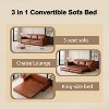 GDFStudio Mary Multi-Functional 93.7" Faux Leather Convertible King Size Sofa Bed with Nailhead Trim - 3 of 4