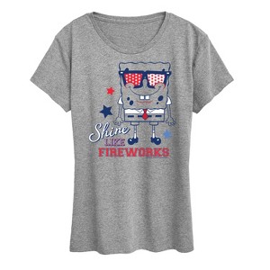 Women's - SpongeBob SquarePants - Shine Like Fireworks Short Sleeve Graphic T-Shirt - 1 of 4