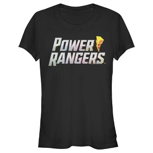 Juniors Womens Power Rangers Lightning Bolt Logo T-Shirt - 1 of 3