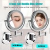 8 Inch LED Wall Mount Two-Sided Magnifying Makeup Vanity Mirror 1X/3X Magnification Plug 360 Degree Rotation Waterproof Button Shaving Mirror - 3 of 4