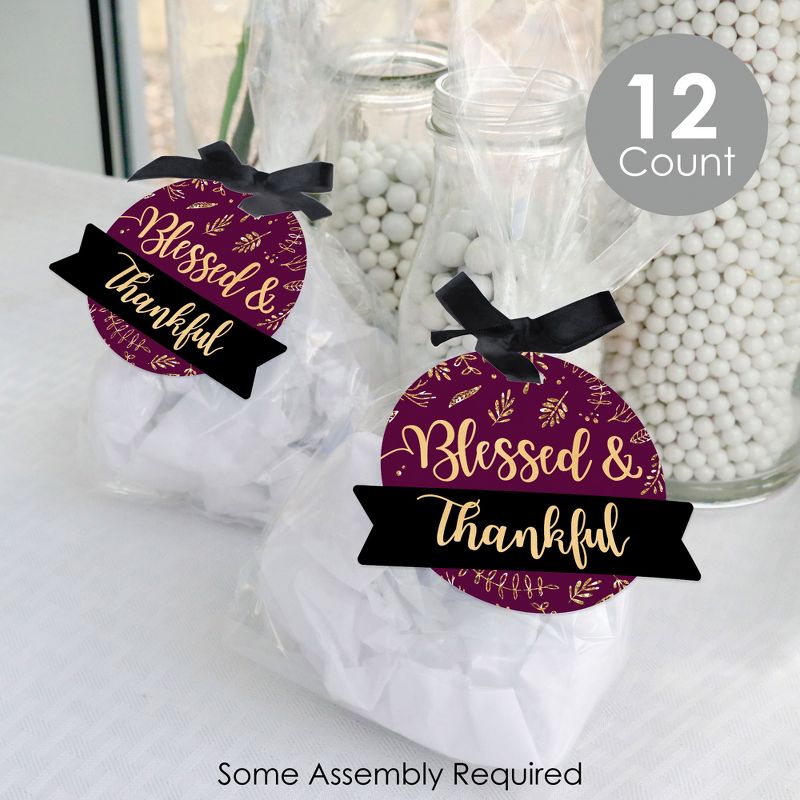Big Dot of Happiness Elegant Thankful for Friends - Friendsgiving Thanksgiving Party Clear Goodie Favor Bags - Treat Bags With Tags - Set of 12, 2 of 9