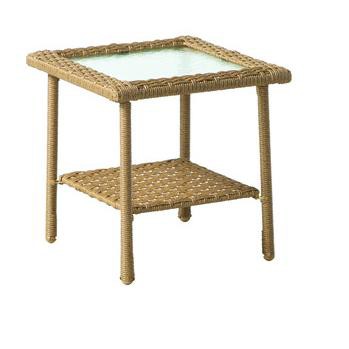 Living Accents Palmaro Tan Square Glass/steel Side Table : Target