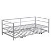 PAGED Twin Size Daybed Modern Metal Bed Frame with Adjustable Trundle and LED for Bedroom, Living - 3 of 4