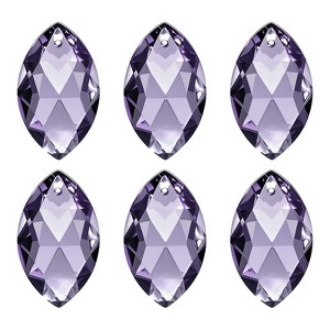 Unique Bargains K9 Crystal DIY Grid Chandelier Oval Pendant beads 1.5" 6 Pcs - 1 of 4
