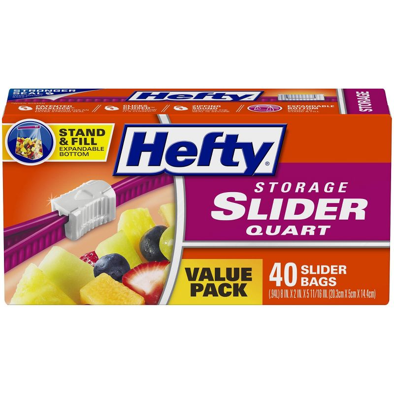 Hefty Quart Food Storage Slider Bag - 40ct, 1 of 11