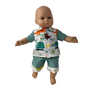 Delightful Dinosaur Print Shirt and Pants Outfit for 14-15 Inch Baby Dolls - 1 of 4