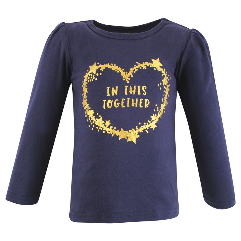 Hudson Baby Infant and Toddler Girl Long Sleeve T-Shirts, Be Kind, 4 of 8