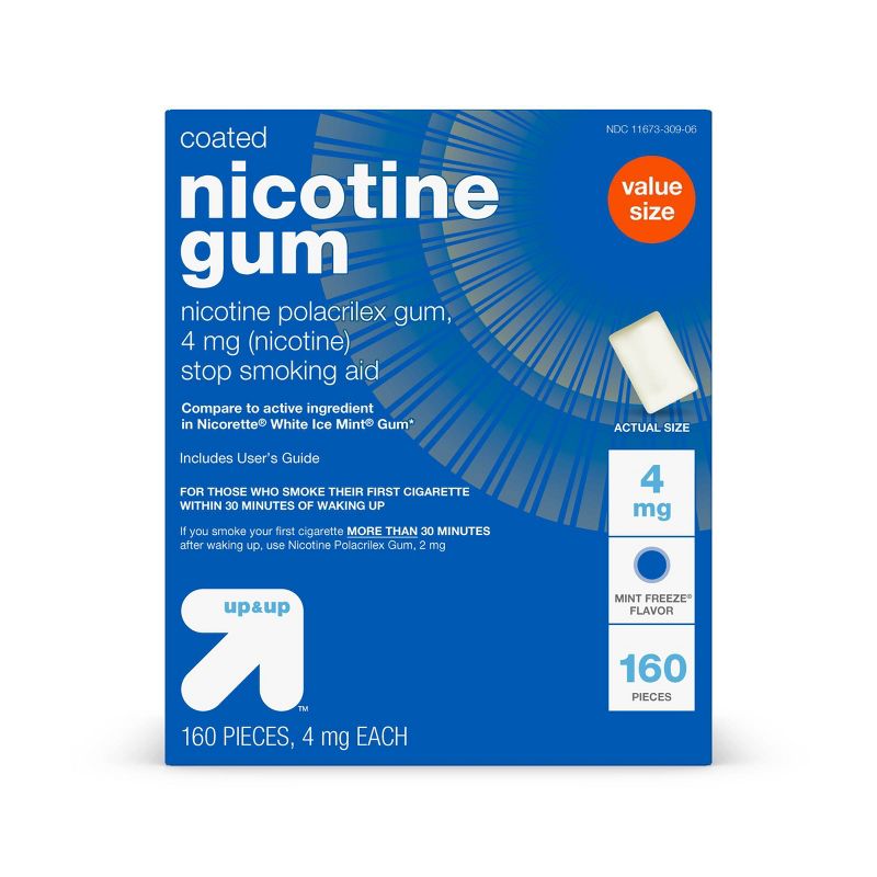 Nicotine 4mg Gum Stop Smoking Aid - Mint Freeze - up & up™, 1 of 8