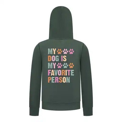 Everyday Kids My Dog Is My Favorite Person Girls Zip Up Hoodie – Cute Pet Lover Sweatshirt