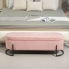 CAVINAS Storage Ottoman Bench with Black Metal Legs,Ottoman with Hidden Storage Space for Bedroom,Entryway,Pink/Orange/Emerald/Dark Gray/Beige - 2 of 4