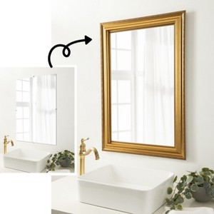 Amanti Art Mirror Makeover Bathroom Mirror Frame Border Kit - Fully Assembled Peel and Stick Frame - Mirror NOT Included - Parlor Trim - 1 of 4