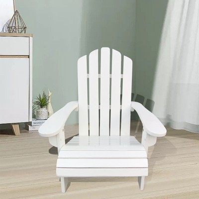 VisioGear Adirondack Chair, Outdoor Adirondack Chair with Wide Armrests, High Back Support Chair for Camping, White, 14.76"*17.4*23.62"