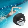 Unique Bargains Silicone Swans Print Swim Cap 1 Pc - 2 of 4