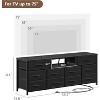 Furnulem 55” Long Dresser for Bedroom TV Stand for 55 to 65 inch TV Black Dresser with 10 Fabric Drawers Chest Center with Power Outlet LED Light - 4 of 4