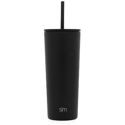 Simple Modern 24oz Insulated Stainless Steel Classic Tumbler with Straw and Flip Lid Black