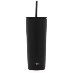 Simple Modern 24oz Insulated Stainless Steel Classic Tumbler with Straw and Flip Lid Black