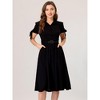 INSPIRE CHIC Women's Business Short Sleeve Pocket Belted Button Down Midi Shirt Dresses - 2 of 4