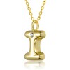 Kids' 14K gold plated necklace with white swarovski crystal initial pendant in bubble letter design - 3 of 3