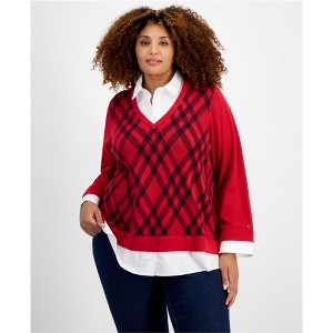 Tommy Hilfiger Womens V-Neck Pullover Sweater - 1 of 1