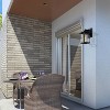 11" Metal/Seeded Glass Modern Outdoor Wall Light Black - LNC: Weather-Resistant ETL Listed - 3 of 4