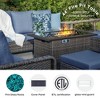 Brafab 5 Pcs Patio Furniture Set with 44" Gas Fire Pit Table, PE Wicker Patio Conversation Sets Cushioned Seat Outdoor Sofa Set for Yard Garden Porch - 4 of 4