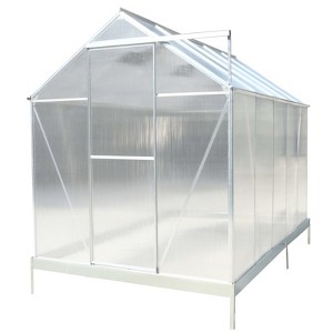 Polycarbonate Greenhouse, Aluminum Walk-in Greenhouses with Raised Base, Plant Greenhouse with Rain Gutter for Outdoor Garden Backyard - 1 of 4