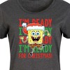 Women's SpongeBob SquarePants I'm Ready For Christmas Graphic T-shirt Dress - Heather Charcoal - 4X - 2 of 4