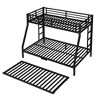 TIRAMISUBEST Metal Bunk Bed with Trundle and Slats Support, Metal Frame Bunk Bedframe with 2 Bulit-in Ladders and Guardrail - 4 of 4