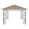 vidaXL Garden Gazebo with Mosquito Net 13.1’x9.8’x9’ - Durable Steel Construction, Fabric Sunroof, Easy Installation, Taupe - 4 of 4