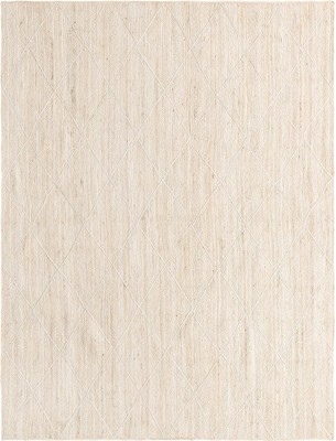 Hand-Braided Ivory Jute 8x11 Rectangular Area Rug