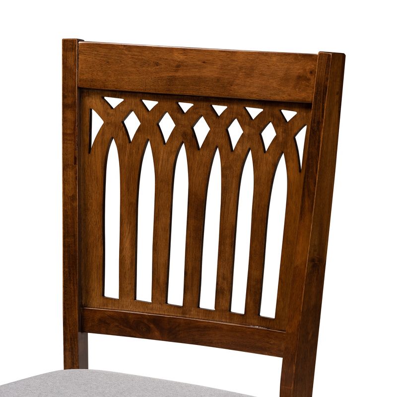 Baxton Studio Genesis Modern Fabric Wood Dining Chair Set, 5 of 8