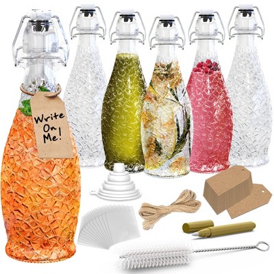 Nevlers 17 oz Textured Teardrop Swing Top Glass Bottle Set