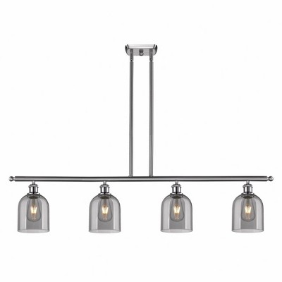 Bella - 4 Light Stem Hung Island In Industrial Style-10 Inches Tall and 48 Inches Wide