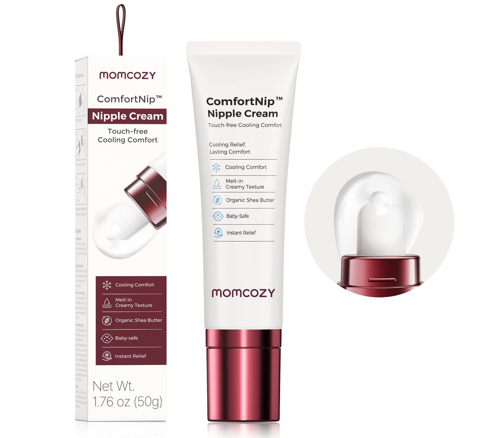 Momcozy ComfortNip Cooling Comfort & Touch Free Nipple Cream - 1.76oz