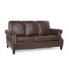 Sapphtopaz Modern PU Leather Sofa Couch Upholstered 3-Seater Sofa with Nailhead Trim & Wood Legs,Comfy Couches for Living Room,Apartment - 3 of 4