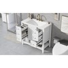 Osparple 36" Freestanding Bathroom Vanity with Ceramic Sink Bathroom Painted Finish Sink Cabinet with Soft Closing Door and 3 Drawers - 3 of 4