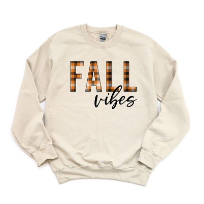 Simply Sage Market Women's Graphic Sweatshirt Fall Vibes Plaid