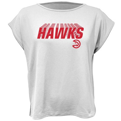 NBA Atlanta Hawks Women's White Round Neck Short Sleeve T-Shirt