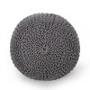 Barwick Modern Knitted Cotton Round Pouf Dark Gray - Christopher Knight Home: Comfortable Footrest, Indoor Use - 3 of 4