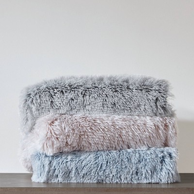 Frosty Touch 50"x60" Reversible Shaggy Faux Fur Throw - Gray