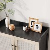 Rattan Shoe Cabinet with Doors, 5-Tier Storage with 2 Adjustable Shelves & Metal Legs, Farmhouse Organizer for Entryway Hallway Living Room - 3 of 4