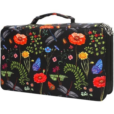 Paaaawaters Colored Pencil Case - 200 Slots Pencil Holder with Zipper Closure Twill Fabric Large Capacity Pencil Case